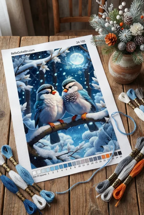 Little birds in a Christmas mood