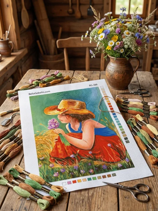 The flower-picking girl – BG-288