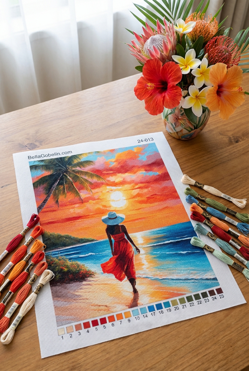 Romantic walk at sunset