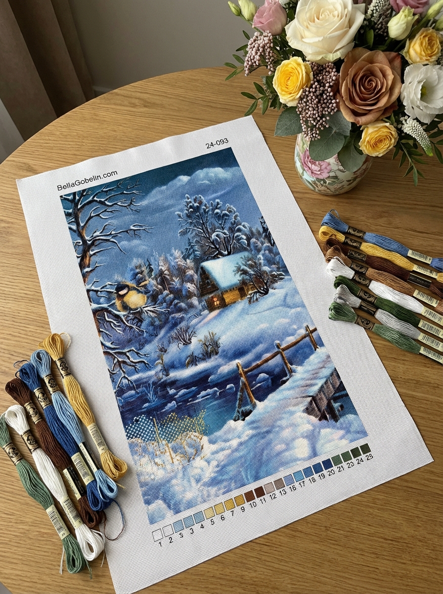 Titmouse on the branch - winter atmosphere