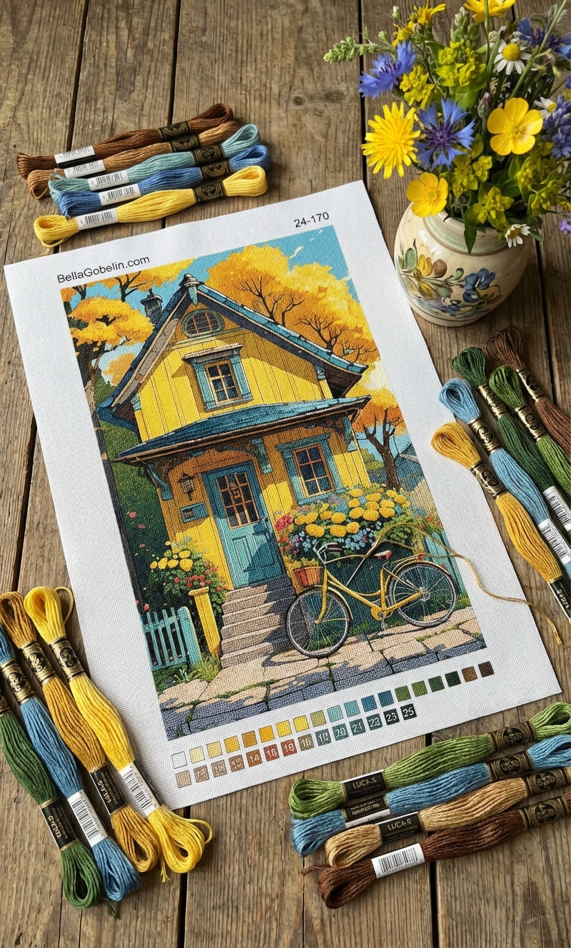 The romantic yellow little house