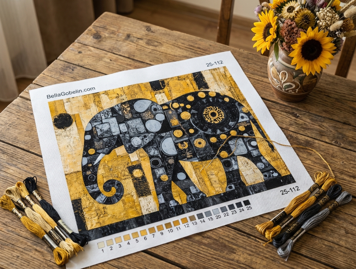 Elephant in Klimt style