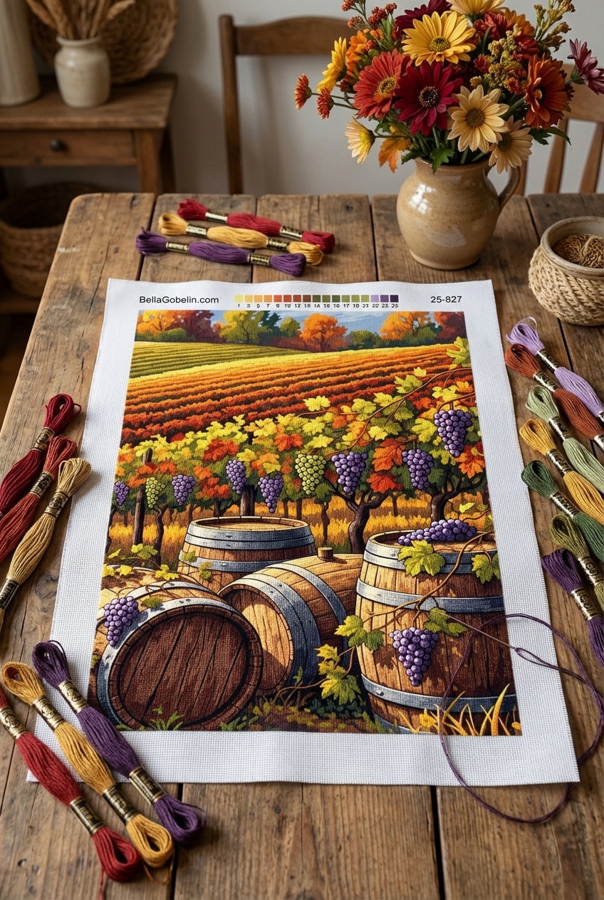 A grape harvest scene