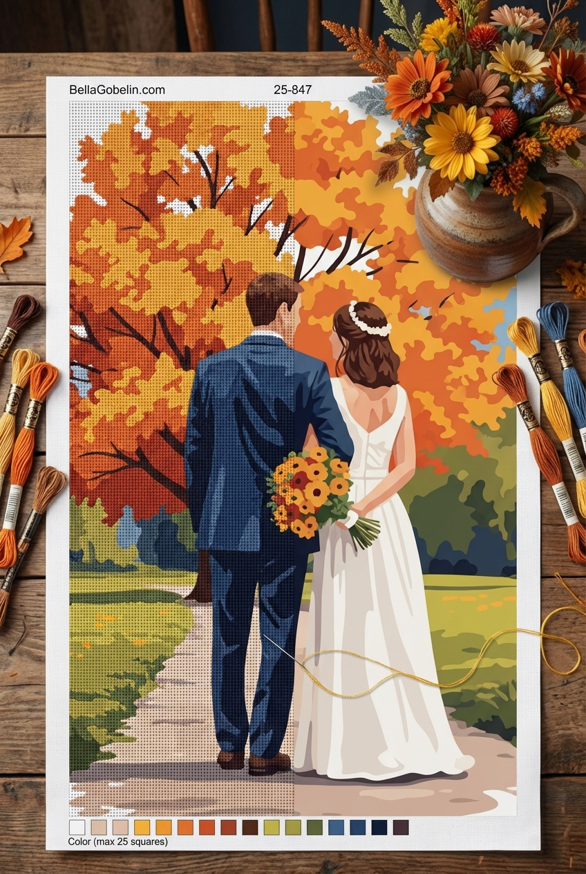 Autumn romance on the promenade