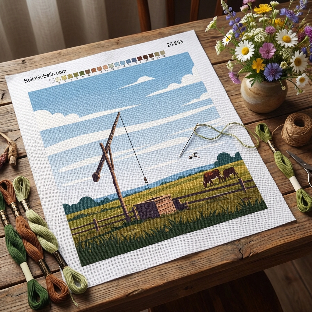 Watering Well tapestry kit