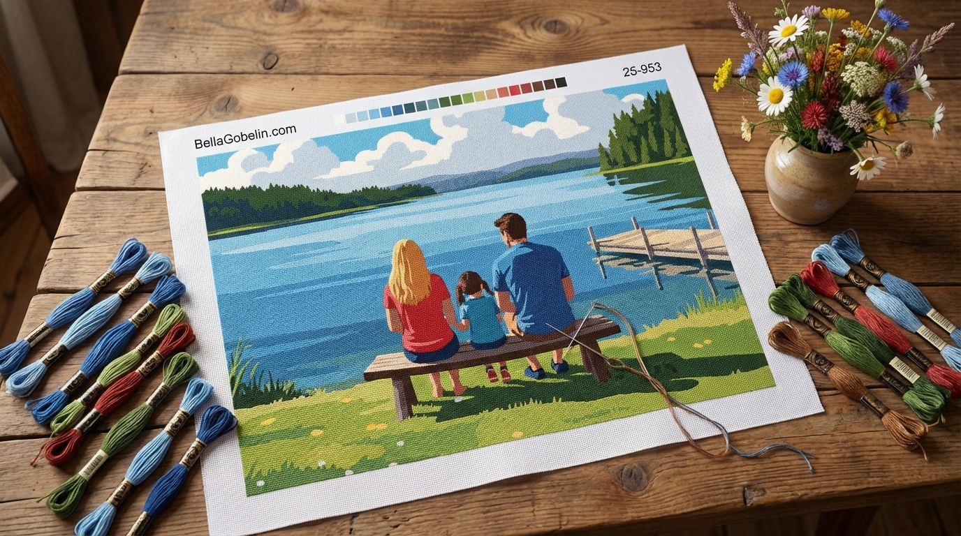 Family atmosphere by the lake