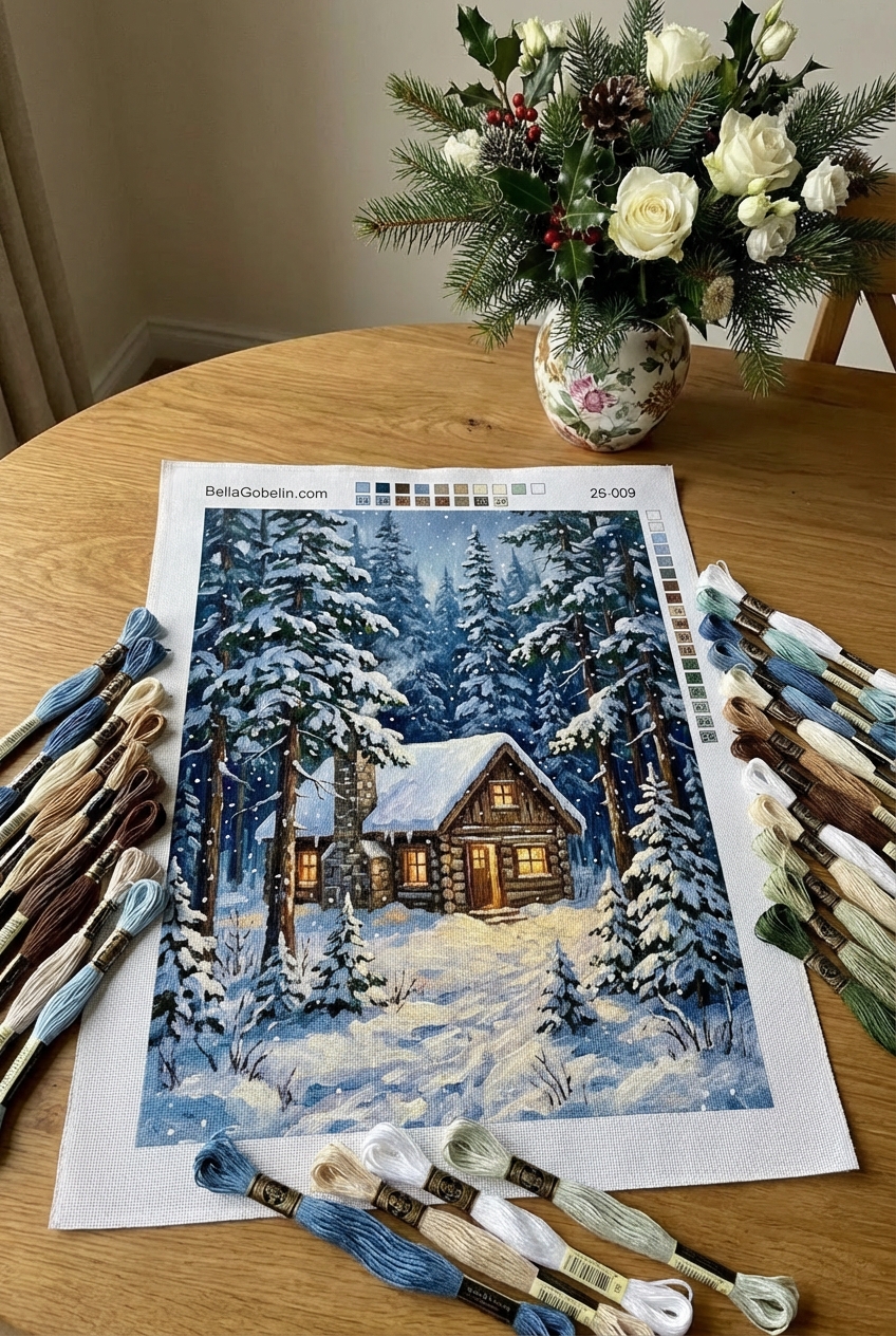 Winter scene at the original cottage