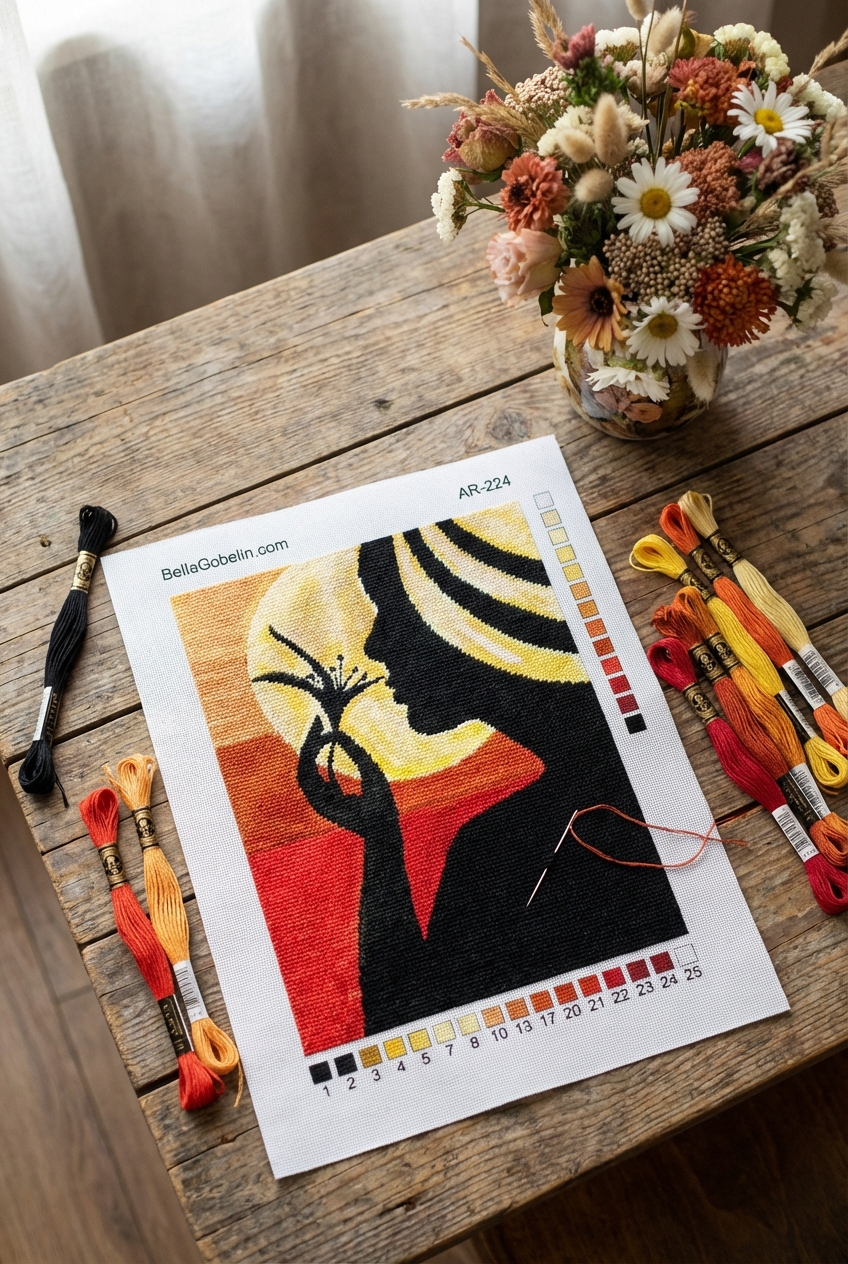 Portrait of a lady in African style