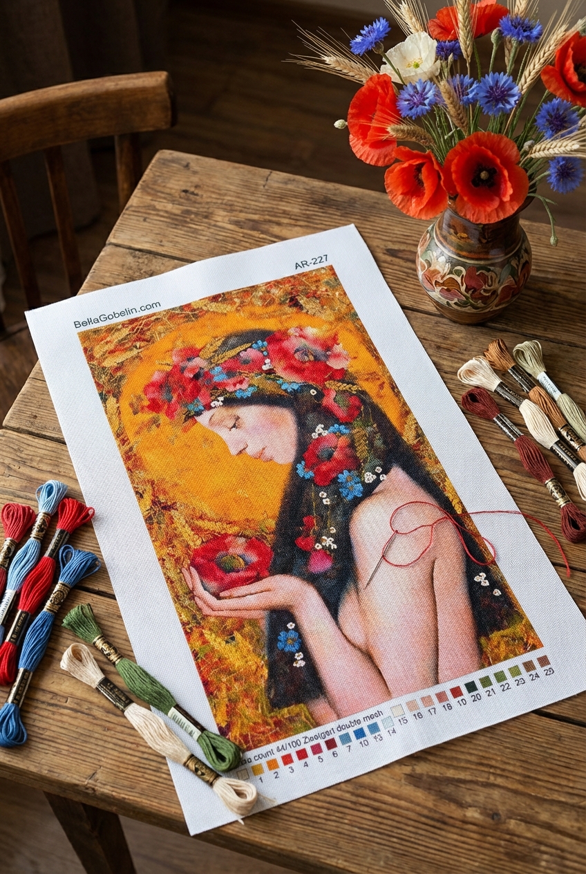 Lady in a floral scarf