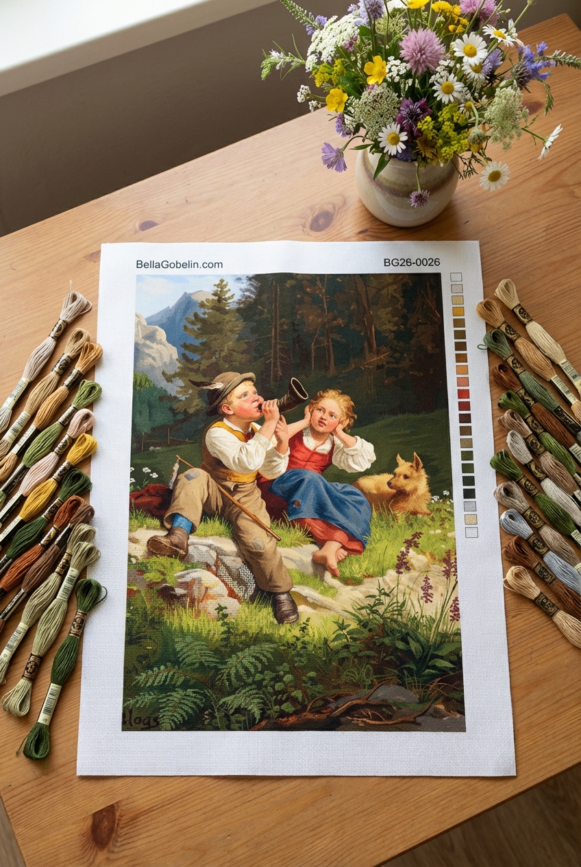 Wilhelm Blass - Alpine Scene Needlepoint Replica