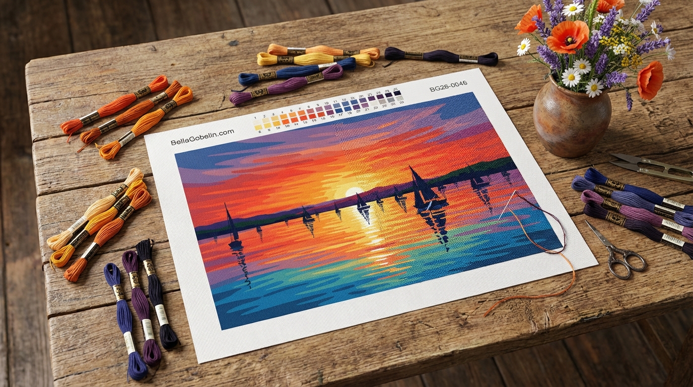 Sailing boats in the sunset