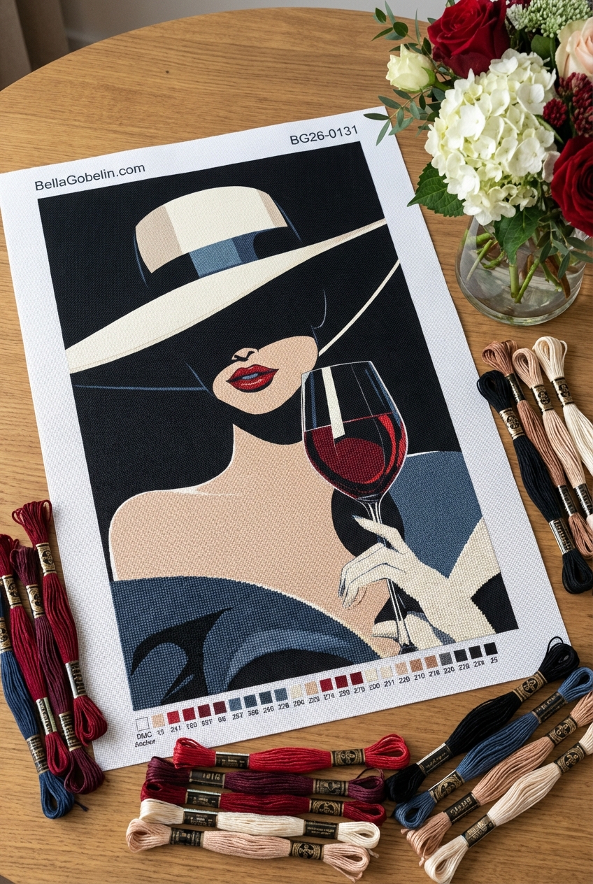 Elegant woman with a wine glass