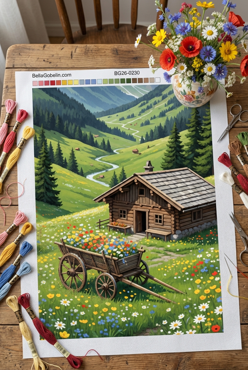 Alpine landscape with a flower meadow – BG26-0230
