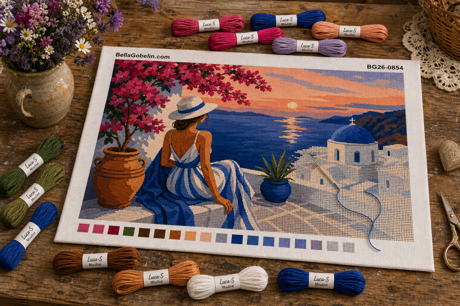 Mediterranean female life scene