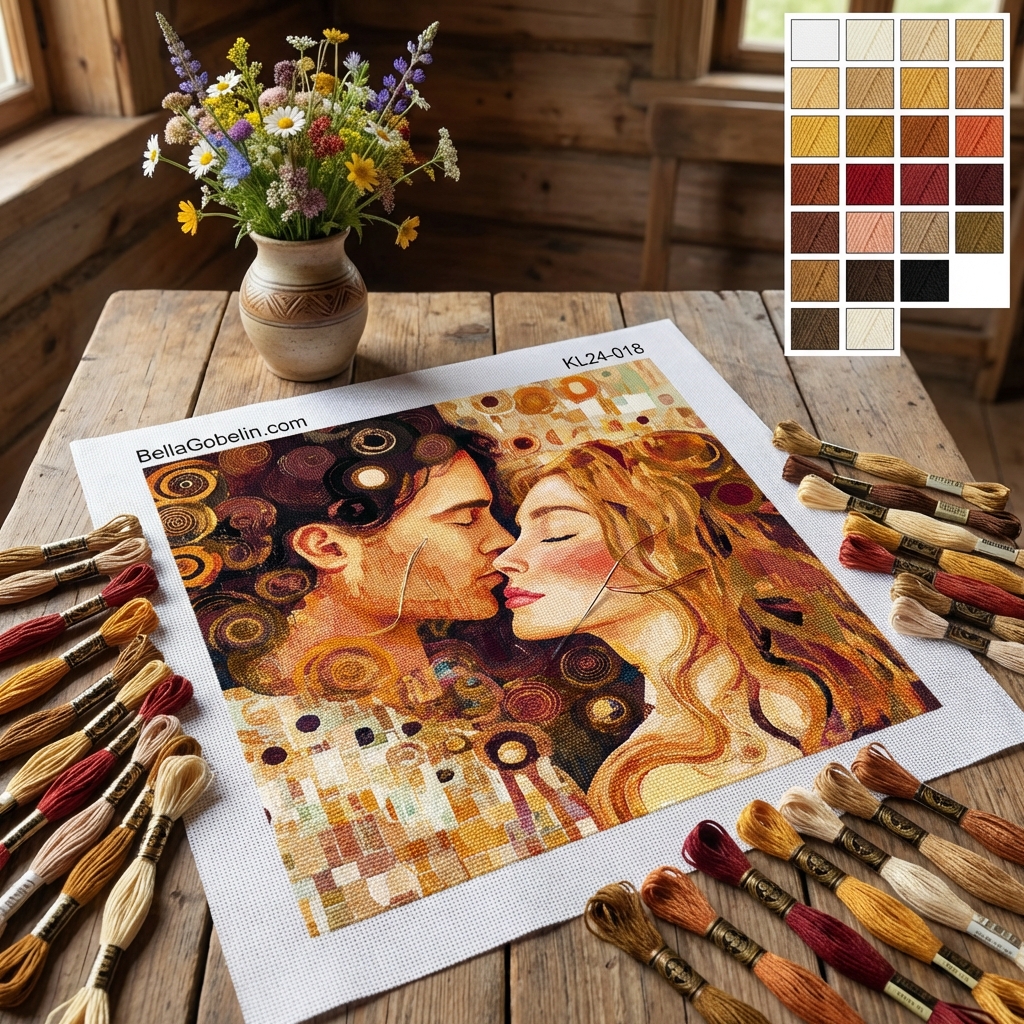 Klimt style: Kiss variations