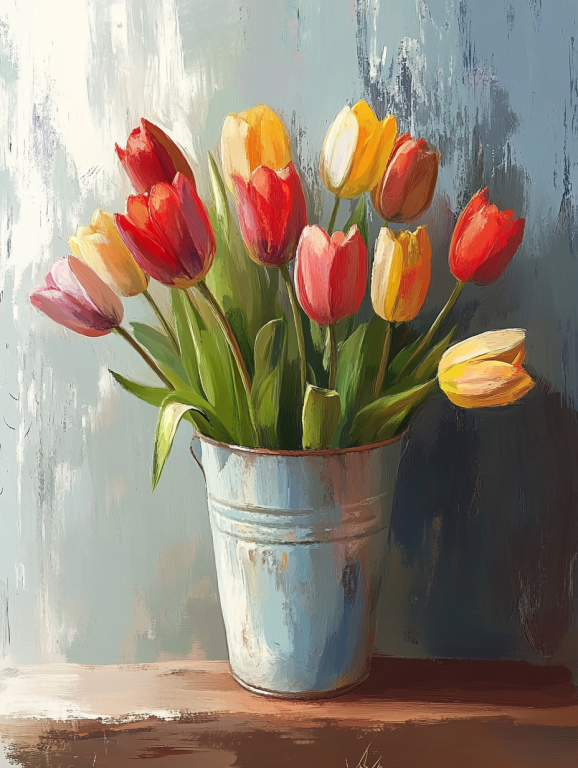 Tulips in a Bucket