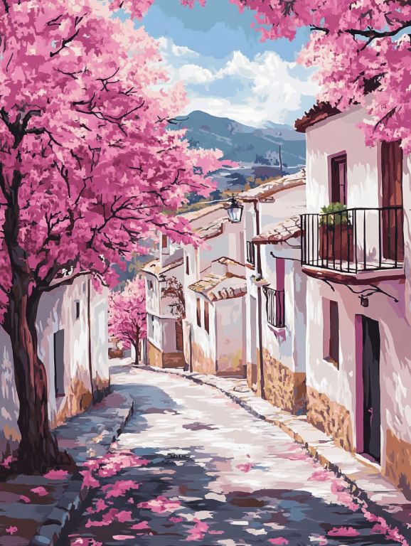 Flowered Mediterranean Streets Series