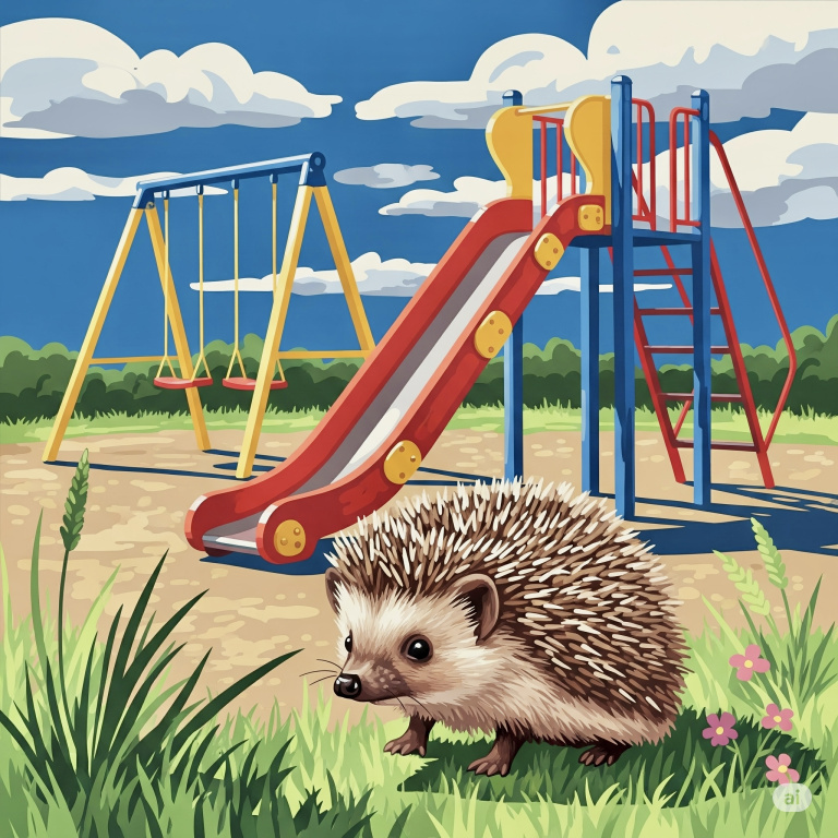 Hedgehog at the playground
