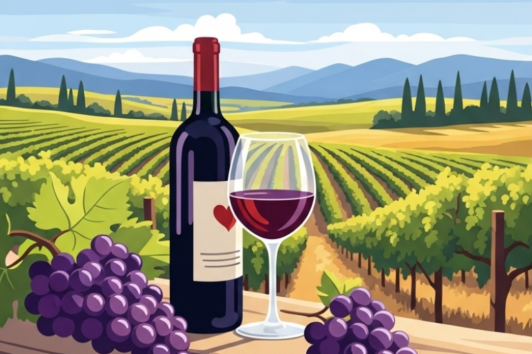 Tuscany landscape and still life in needlepoint tapestry