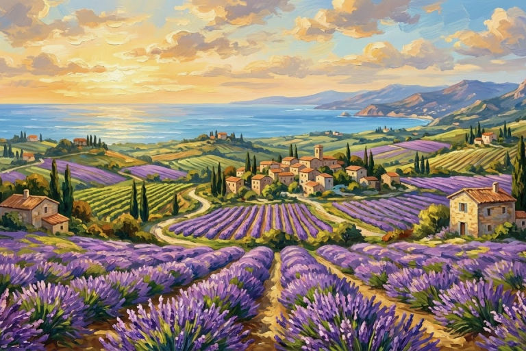Beautiful lavender-tapestry of Tuscany