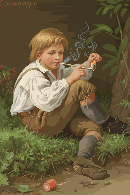Ferdinand Schlesinger - Boy with a matchstick replica