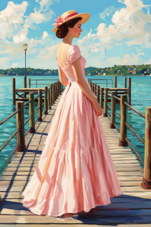 A woman on the seaside pier