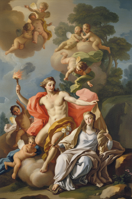 Anton Raphael Mengs - Apollo, Mnemosyne, and the Nine Muses replica