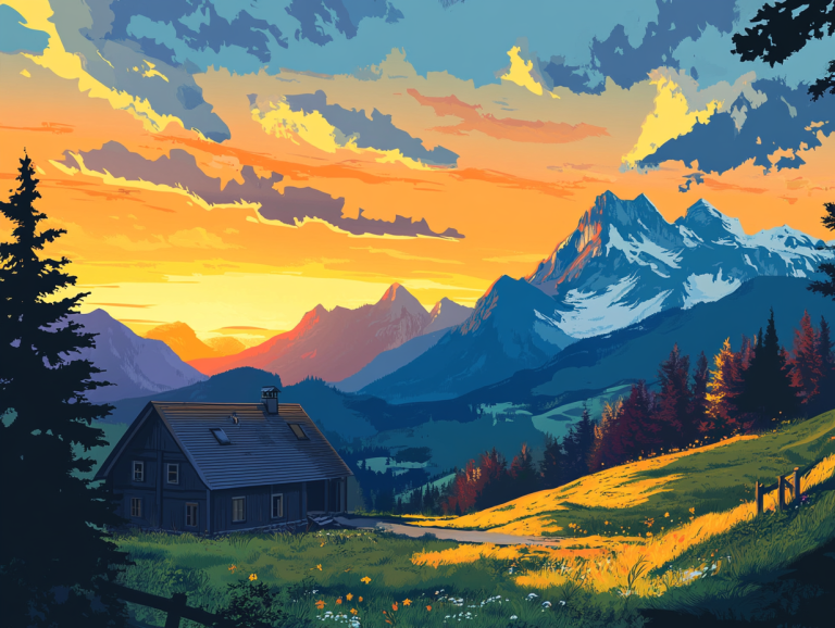 Naplemente az Alpokban