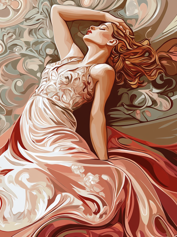 Mucha style: Pushed to bed