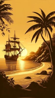 Sailboat night silhouette