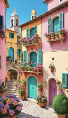 Colorful Mediterranean Street