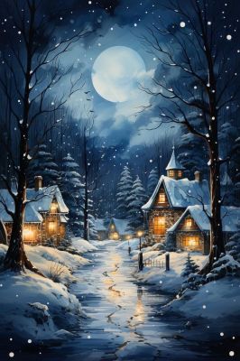Winter Night in the Village