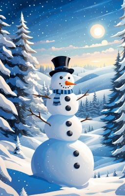 The cheerful snowman