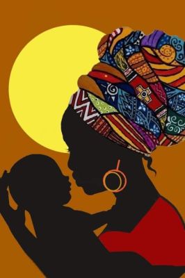 African woman with a baby.
