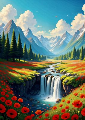 Waterfall in the mountains