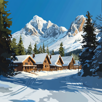 Alpine log cabins