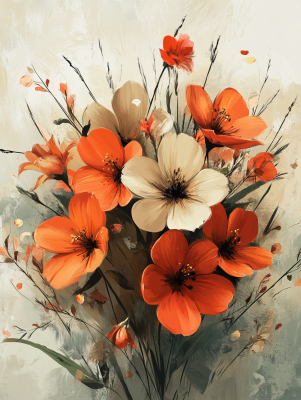 Flower bouquet painting