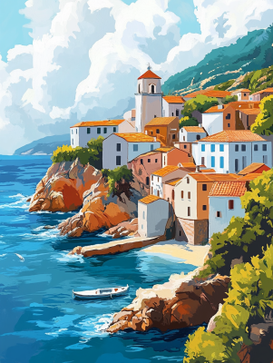 Italian town on the beach