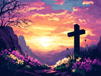 Religious Easter Landscape