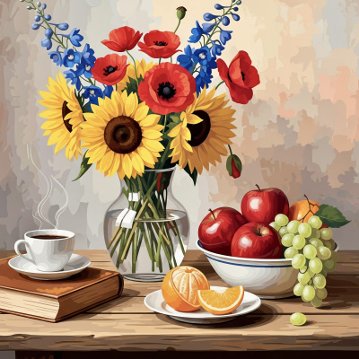 Still life with coffee (gobel tapestry)