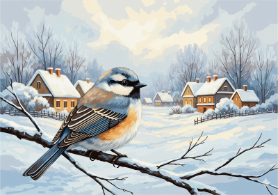 Winter in the village – 25-814
