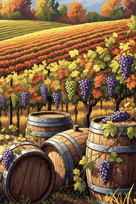 A grape harvest scene