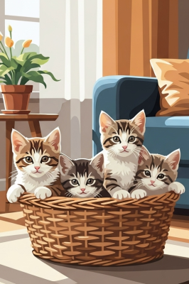 Cats in the living room