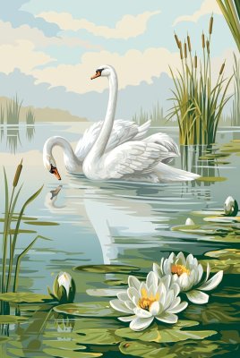Swans on the lake