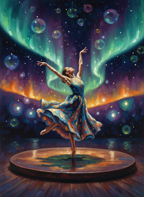 Ballet dancer in the night.