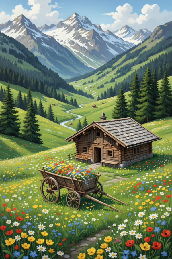 Alpine landscape with a flower meadow – BG26-0230