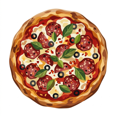 Salami pizza