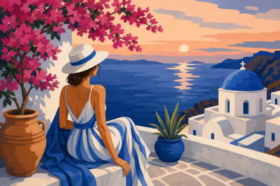 Mediterranean female life scene