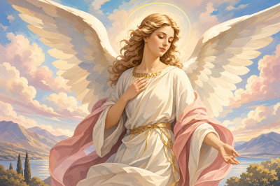 Elegant classic female angel