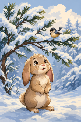Rabbit in the snow